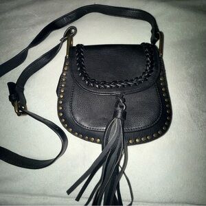 Black Crossbody Bag with Tassel